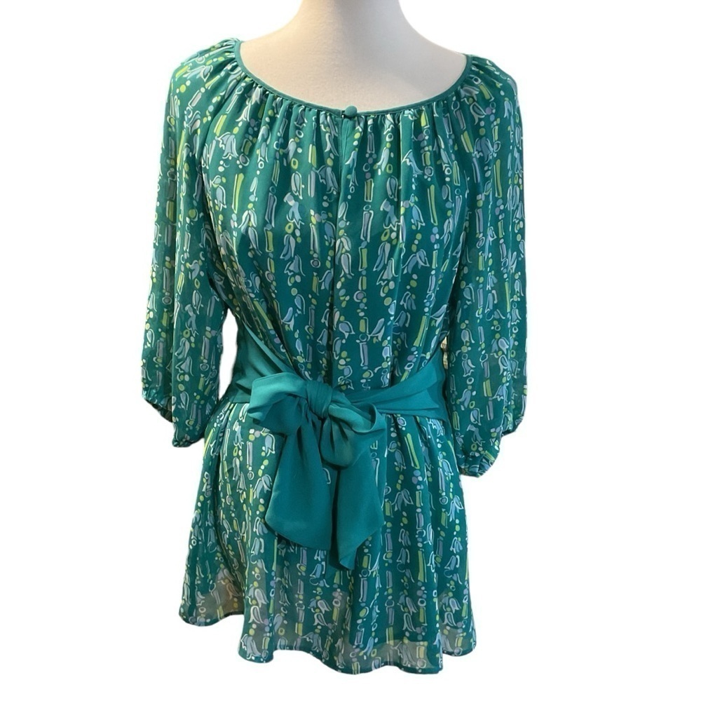 Vintage Bob Mackie Wearable Art Top With Tie Waist Size Medium